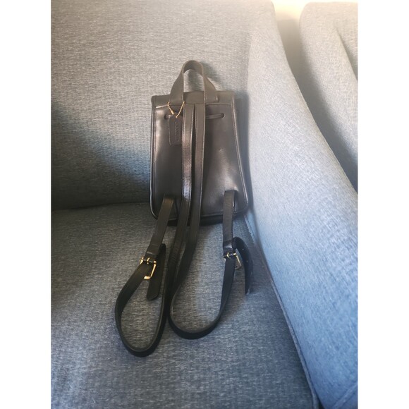 Coach Vintage Black Leather 9960 "Daypack" Backpack w/ Turnlock & Drawstrings - Picture 6 of 12